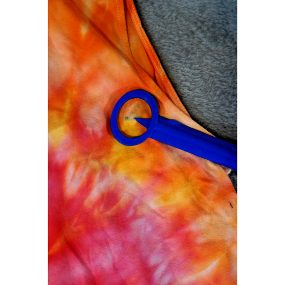 Madison Ruffle Neck Tank Top Large Tie‑Dye Pink Orange Fire Swirl Artisan Dyed - Picture 9 of 13